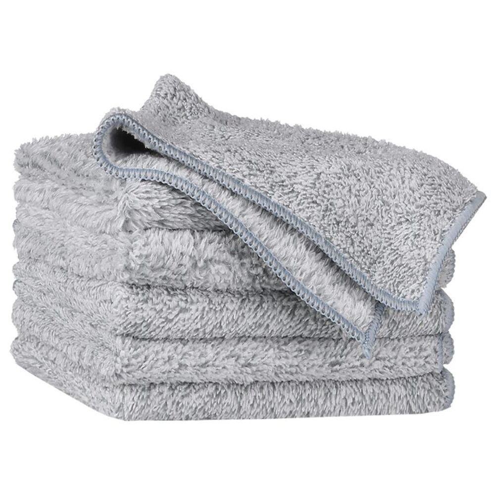 Gray Absorbent Lint Free Reusable Cleaning Cloths 10" x 10" 6 Pack